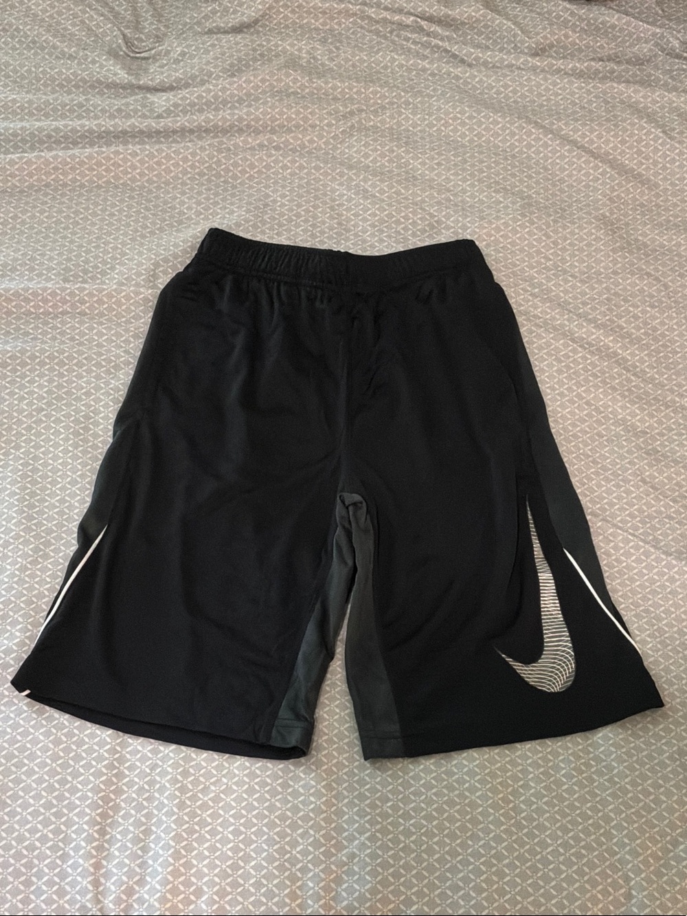 Nike Black Boys' Athletic Shorts with White Swoosh